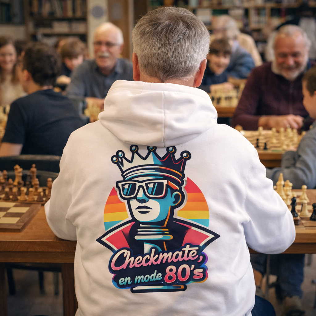 Retro 80's _ Sweat à capuche _ échecs