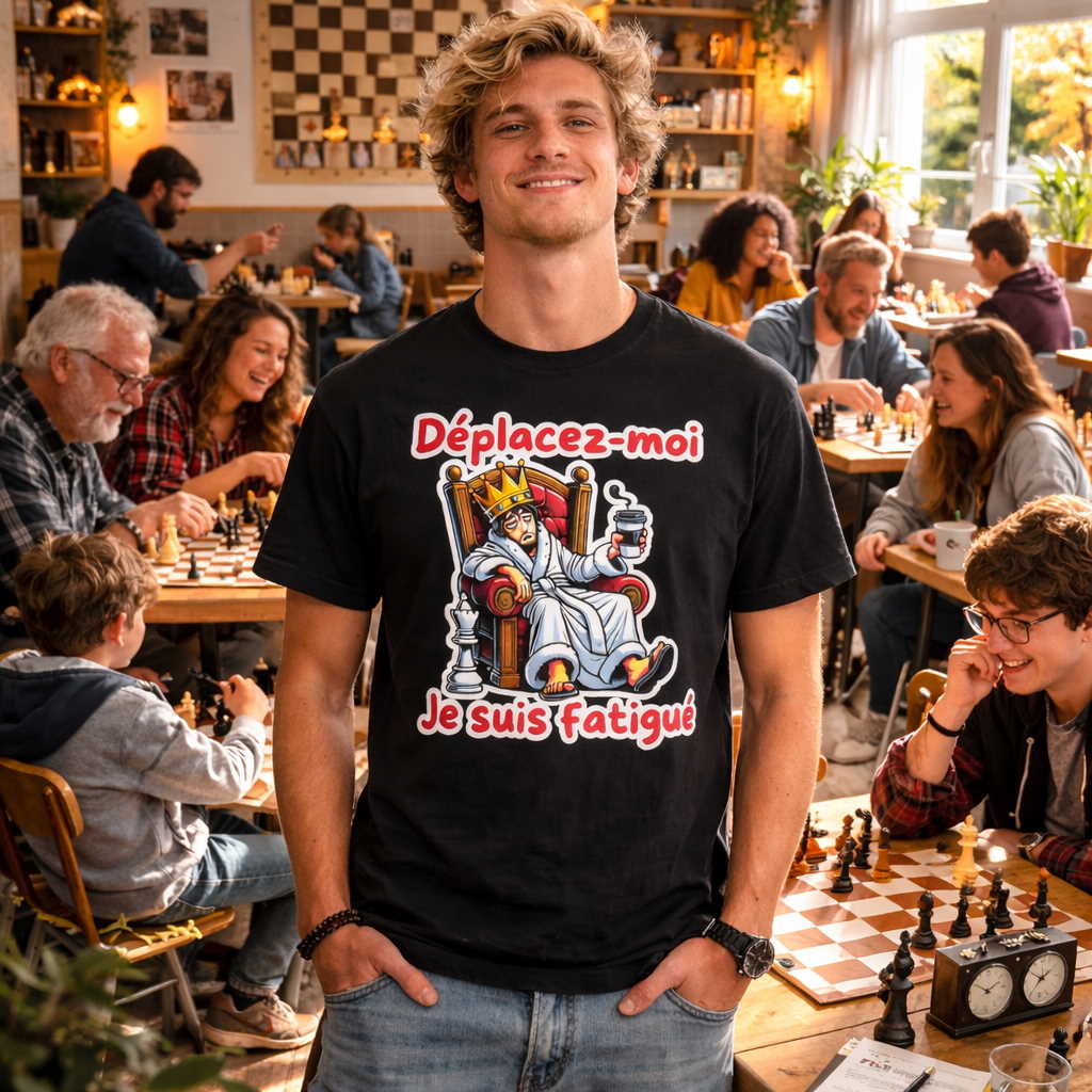 Le roi : "Déplacez-moi !" Tshirt échecs