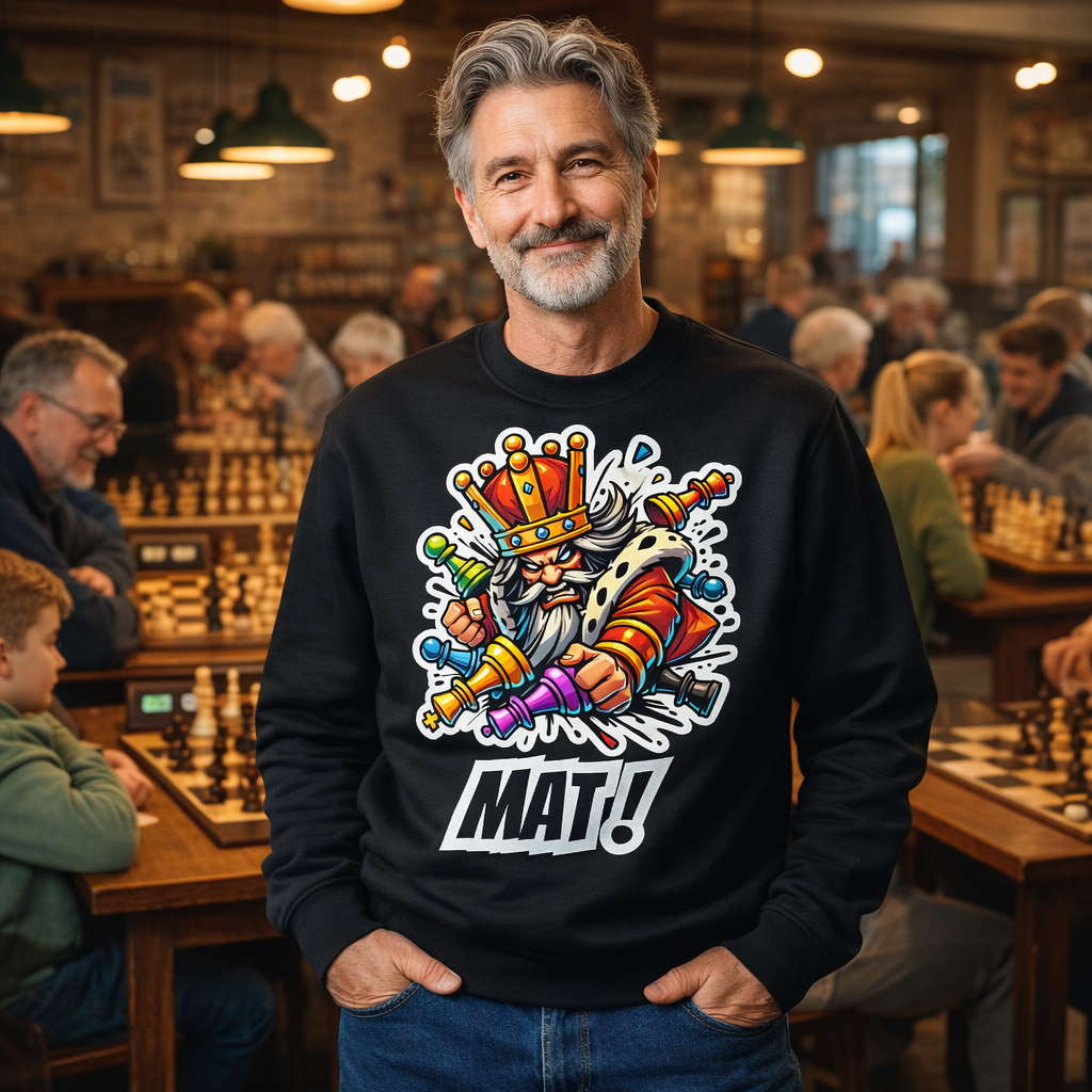 Roi : " MAT! "_ Sweatshirt éco-responsable unisexe _ échecs
