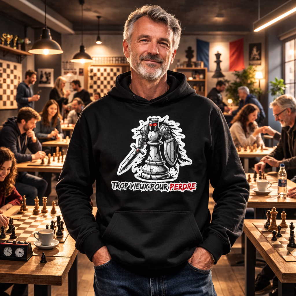 Trop vieux pour perdre _ Sweat à capuche _ échecs