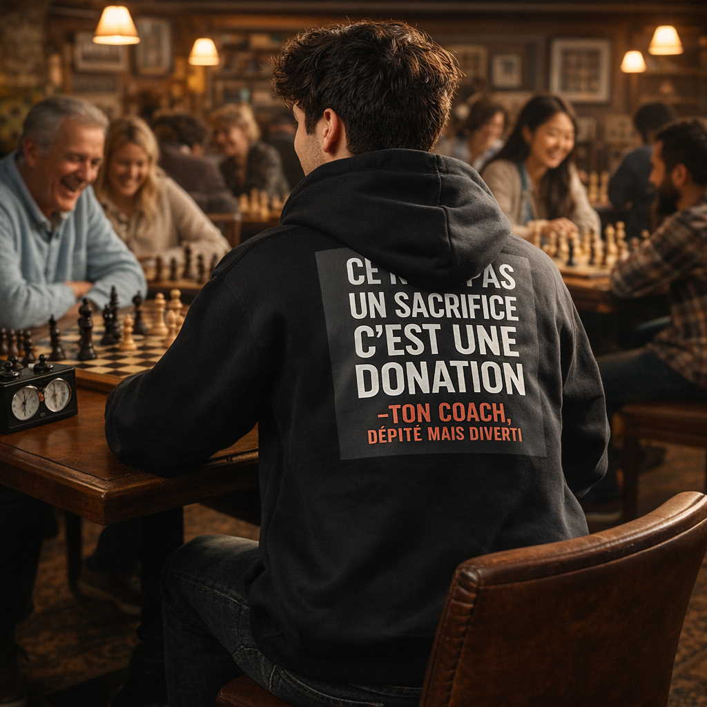Sacrifice ou donation _ Sweat à capuche _ échecs